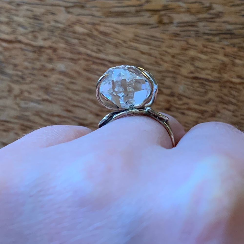 Herkimer Diamond Engagement Ring Set - image 8